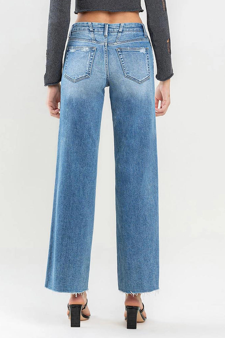 Olivia Mid Rise Wide Leg Jeans