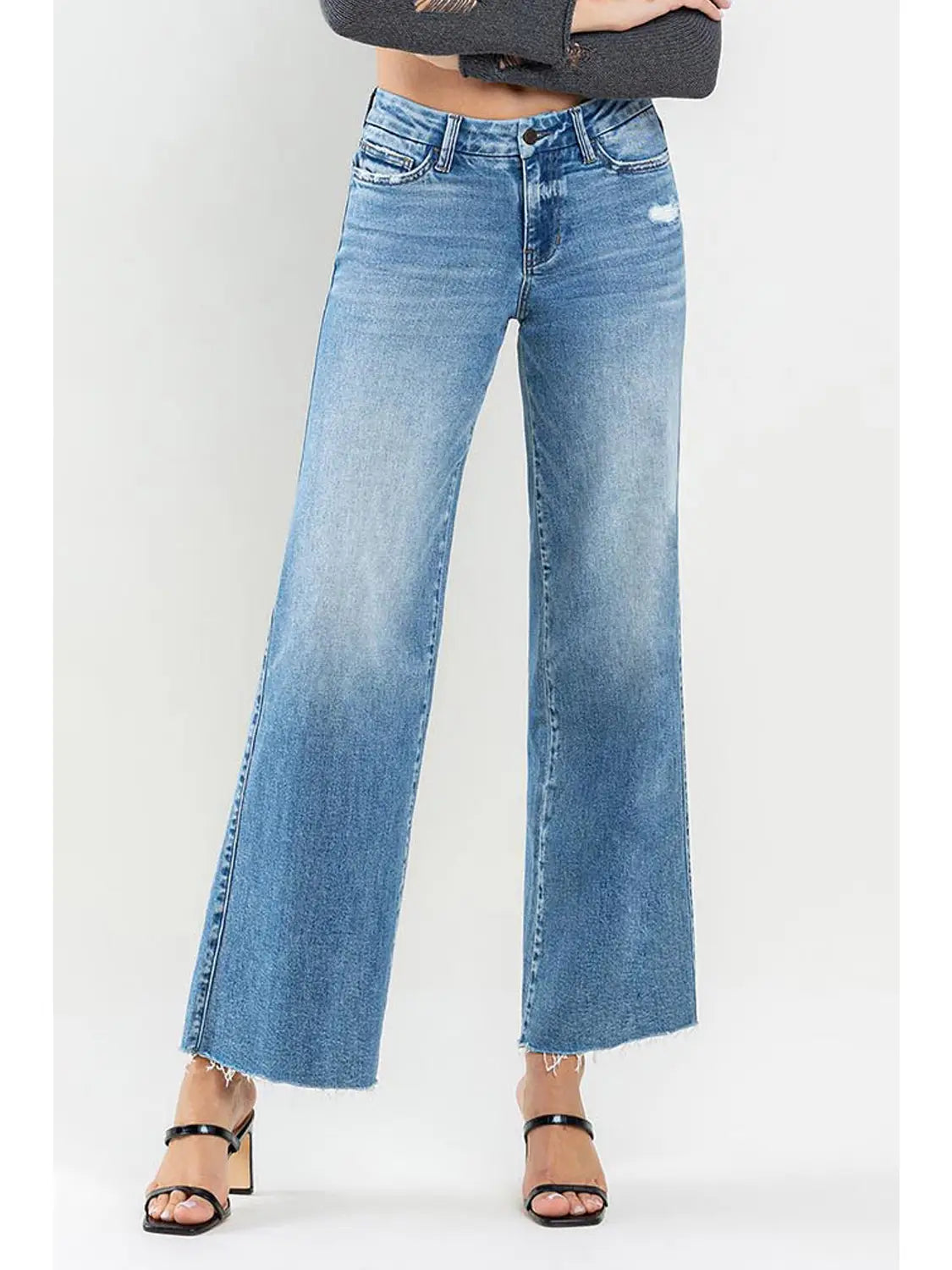 Olivia Mid Rise Wide Leg Jeans